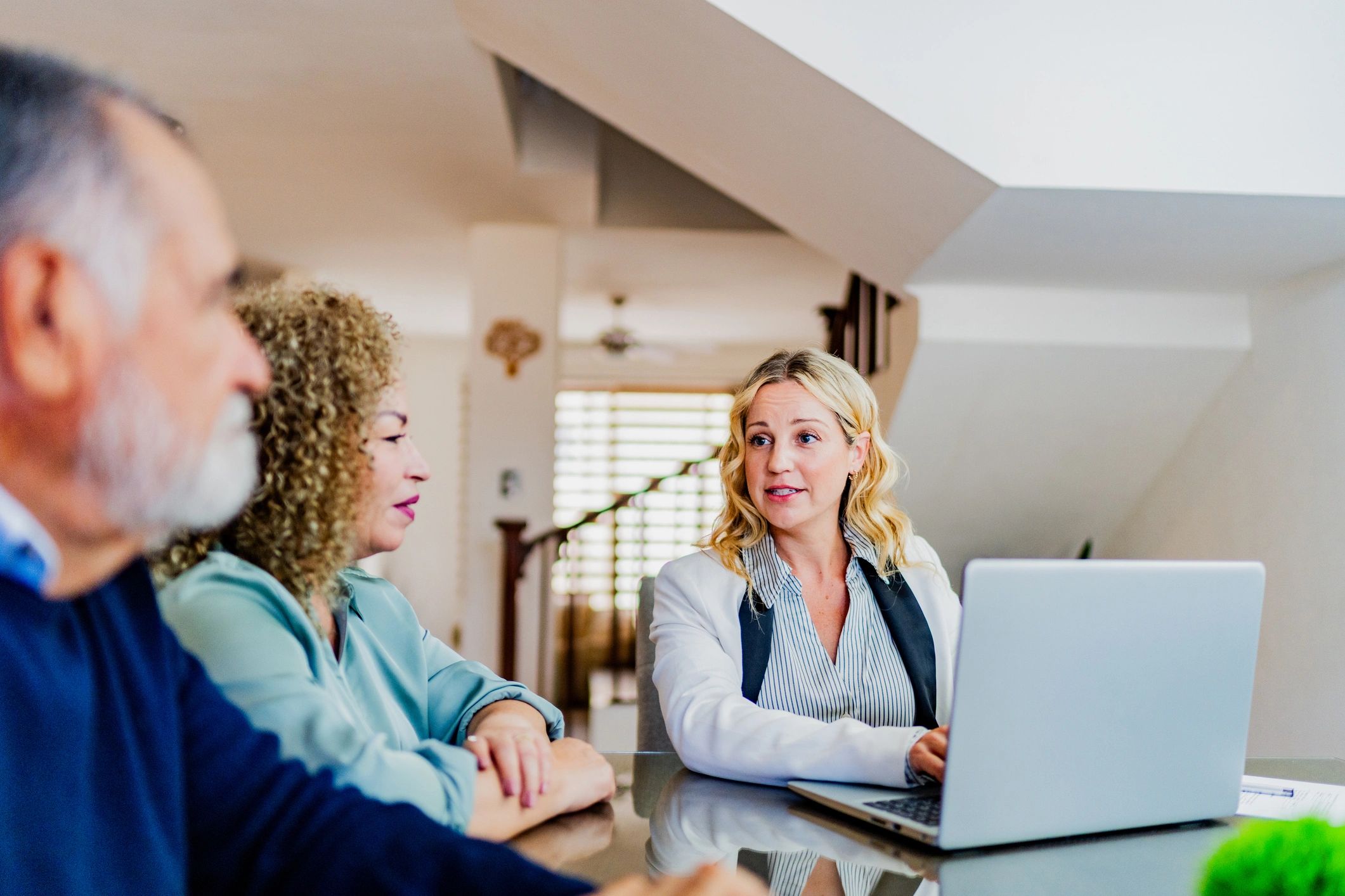 Advisor meeting with clients at home